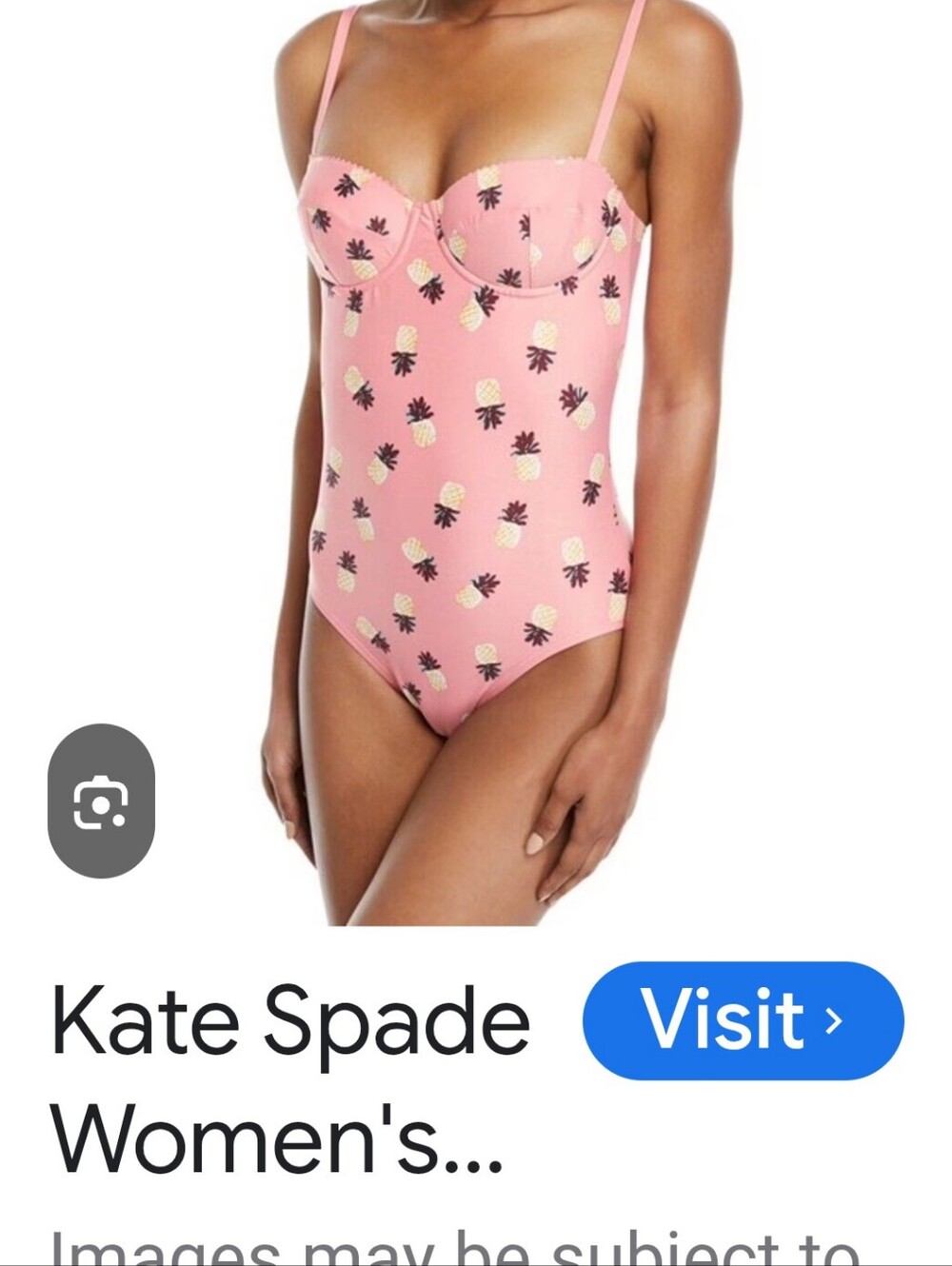 Kate Spade Pink Pineapple Print One-Piece Swimsuit Woman's